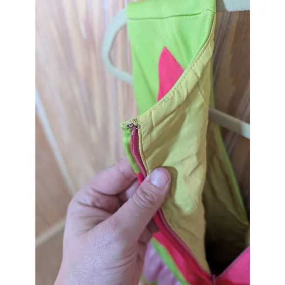 Women's Pink & Green Vintage "Superhero" Dress Costume Small/Medium - Picture 3 of 7